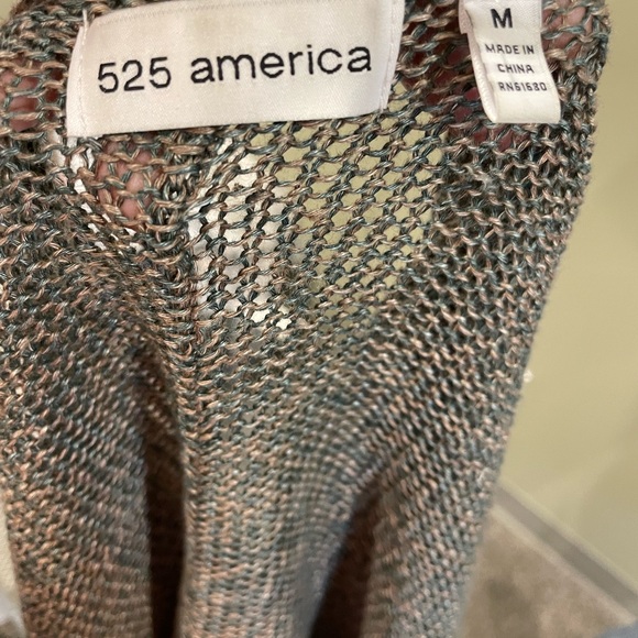 525 America / knit cardigan medium green and rose colour - Picture 4 of 7